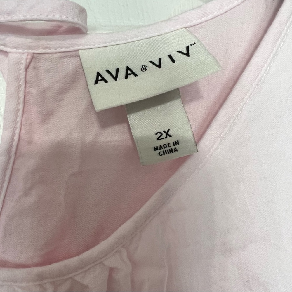 Ava & Viv color Block Maxi Dress Size 2X NWOT 🔴🟠🩷 - Picture 7 of 15